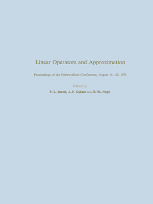 cover image of Linear Operators and Approximation / Lineare Operatoren und Approximation